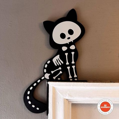 Cartoon Halloween Decorations, Kid Halloween Decorations, Halloween Laser Cut Ideas, Halloween 3d Printing, Haloween Decoracion Diy, Halloween Decorations Door, Cat Halloween Decorations, Diy Halloween Cat, Cat Halloween Decor