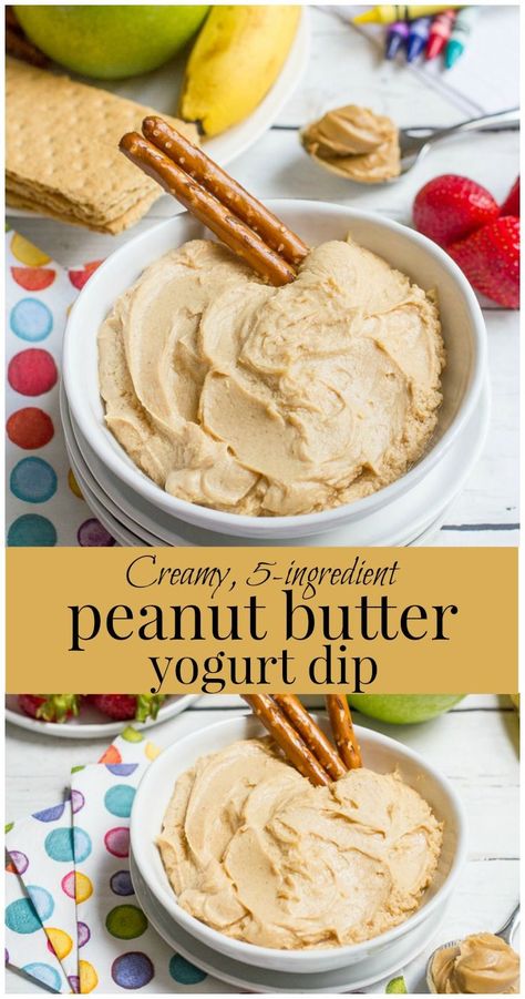 Healthy Kids Snack, Peanut Butter Yogurt Dip, Healthy Fruit Dip, Jif Peanut Butter, Peanut Butter Dip, Peanut Butter Yogurt, Healthy Fruit Desserts, Pretzel Dip, Sweet Dips