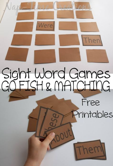 sight word Games. One set of Printable game cards - two games from Nap-Time Creations. OR download the blank cards and fill in your own words! Word Games For Kids, Kraftangan Prasekolah, Sight Word Fun, Teaching Sight Words, Literacy Games, Sight Words Kindergarten, Sight Word Practice, Site Words, Sight Word Activities