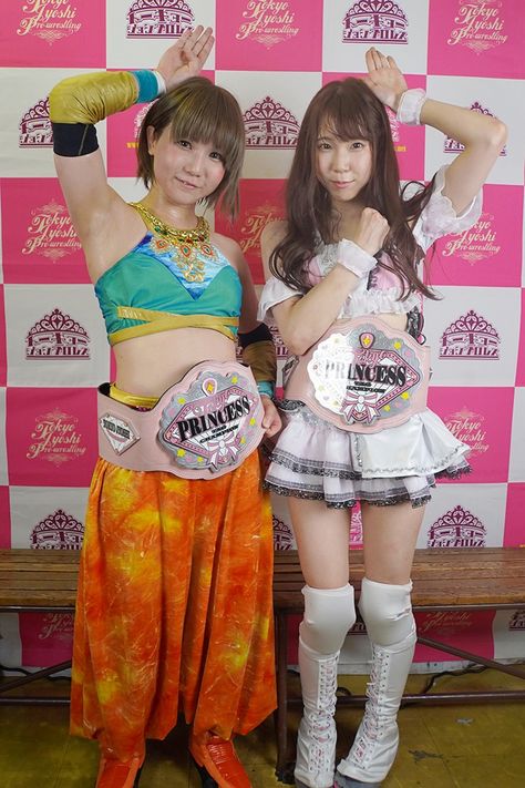 Yuka sakazaki and mizuki as the tokyo jyoshi tag champions Yuka Sakazaki, Mizuki Whirling Candy Wrestling, Mizuki Wrestling, Manami Toyota Wrestling, Tokyo Joshi Pro Wrestling Mizuki, Japan Sumo Wrestling, Japanese Wrestling, New Japan Pro Wrestling, Gyaru Fashion