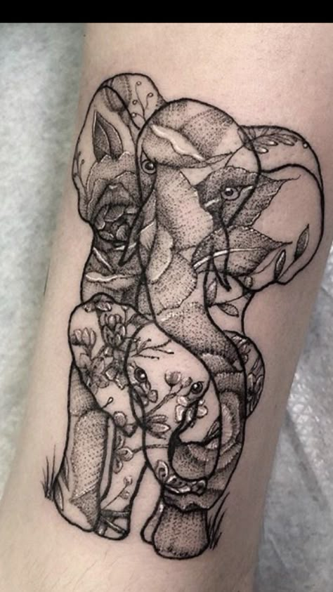 Elephant Eyes Tattoo, Elephant Half Sleeve Tattoo, Elephant Tattoos Mom And Baby, Elephant Mom And Baby Tattoo, Baby Elephant Tattoo, Elephant Tattoo Meaning, Elephant Tattoo Design, Mommy Tattoos, Mother Tattoos