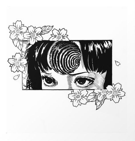 Uzumaki by junji Ito Images Terrifiantes, Muster Tattoos, Japanese Horror, Japon Illustration, Junji Ito, Scary Art, Flash Art, Anime Tattoos, A Drawing