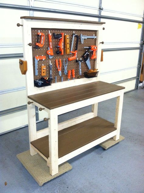 Kids Tool Bench, Kids Workbench, Handy Man, Tool Bench, Diy Workbench, Woodworking Projects For Kids, Woodworking For Kids, Work Bench, Popular Woodworking