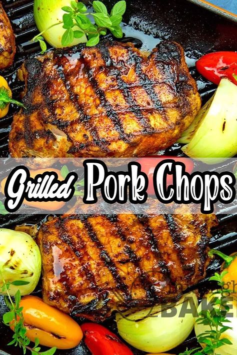 Make the very best pork chops recipe on a stove top grill. These pork chops will impress dad so much. Make it for Father's Day Dinner and he will love it. The spice in it will make you dad taste buds fall in love with these grilled pork chops. Spicy Pork Chops, Best Grilled Pork Chops, Grilled Pork Chops Marinade, Thick Cut Pork Chops, Best Pork Chop Recipe, Pork Chop Marinade, Pork Chop Recipes Grilled, Pork Chop Seasoning, Stove Top Grill