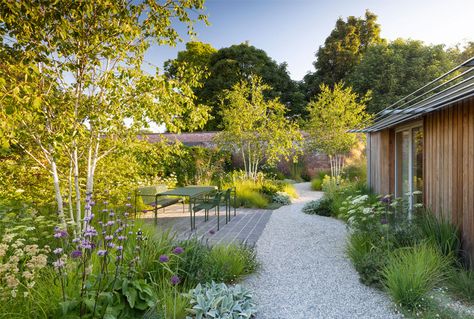 Suffolk Walled Garden | a naturalistic walled garden in East Suffolk Gravel Garden Design, Hay Furniture, English Landscape Garden, Modern English Country, Country Garden Design, Clay Pavers, Modern Courtyard, Garden Site, Gravel Garden