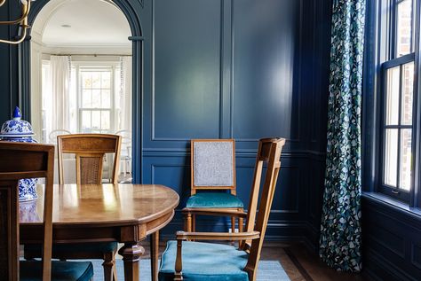 Sloe Blue Farrow And Ball, Blue Office Room, Ultra Marine Blue, Heritage Paint Colours, Historic Colours, Hague Blue, Blue Office, Room Refresh, Farrow And Ball Paint