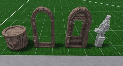 Bloxburg Statue Ideas, Gothic Castle Bloxburg, Bloxburg Castle Bedroom, Bloxburg Castle Exterior, Bloxburg Gate Entrance Ideas, Castle Bloxburg Layout, Brick Decals Bloxburg, Bloxburg Stained Glass Decals, Bloxburg Statue