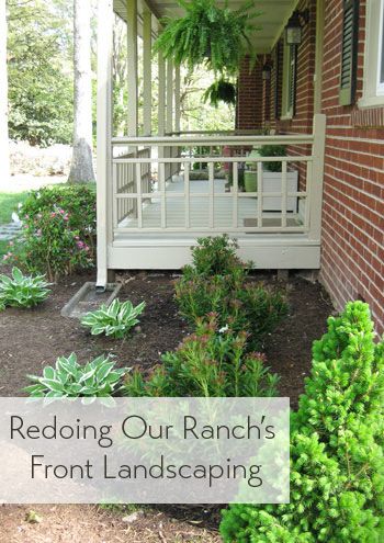 Landscaping tips for the win Ranch Landscaping Ideas, Ranch House Landscaping, Slate Walkway, Brick Ranch Houses, Small Front Yard Landscaping, Young House, Front Yard Design, Front Yard Garden Design, Young House Love