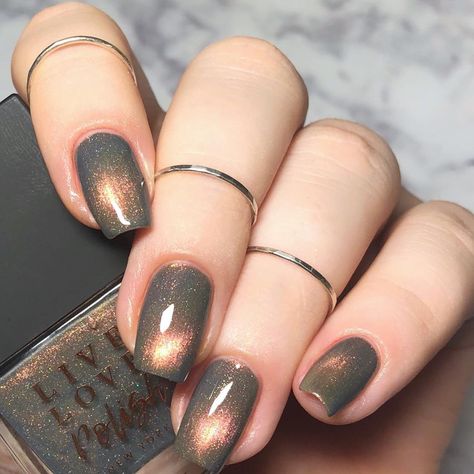 мια🌿 on Instagram: “#StellarHolo x @livelovepolish Galaxy Trio 🌌 Have you seen anything more magnetic? Pun fully intended lol The second polish in this trio is…” Halloween Nails Square Short, Nails French Tip Short, Fall Nails French Tip, Halloween Nails Square, Fall Nails French, French Tip Short, Nails Square Short, Brown Nail Designs, Brown Nail