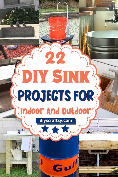 DIY Sink Projects Garden Sinks Outdoor, Outdoor Sinks Diy, Diy Sink, Outdoor Sink, Garden Sink, Outdoor Sinks, Project List, Recyclable Materials, Outdoor Diy Projects