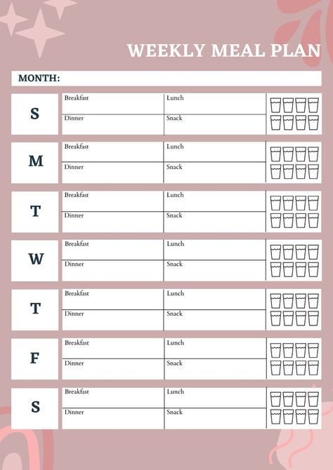 Get your own free meal planner and start your diet drafting! Build a well-balanced meal by planning your dishes for the day!! Document your diet journey and make sure you achieve the health goal that you desire. #healthyliving #diet #dietplanner #plannertemplate #mealplanner #weeklymealplanner #weeklyplanner Food Log Printable, Notion Meal Planner, Workout Log Printable, Health Goal, Peter Walsh, Free Meal Planner, Planner Workout, Fitness Tracker Printable, Weekly Planner Free