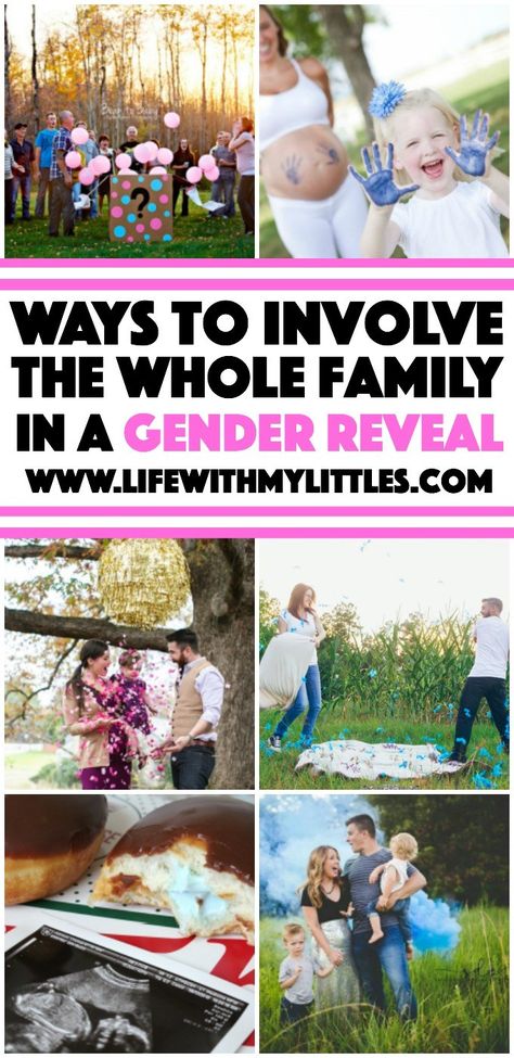 Love these adorable ways to involve the whole family in a gender reveal. If you are looking for a way to involve your kids in your gender reveal, check out this post! Sibling Gender Reveal, Baby Gender Prediction, Simple Gender Reveal, Creative Gender Reveals, Gender Reveal Unique, Pregnancy Gender Reveal, Pregnancy Hacks, Gender Prediction, Gender Reveal Ideas