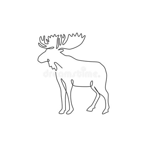 Hiking Tattoos, Moose Illustration, Antler Tattoos, Antler Tattoo, Moose Tattoo, Camping Tattoo, Strong Tattoos, Animals With Horns, One Line Tattoo