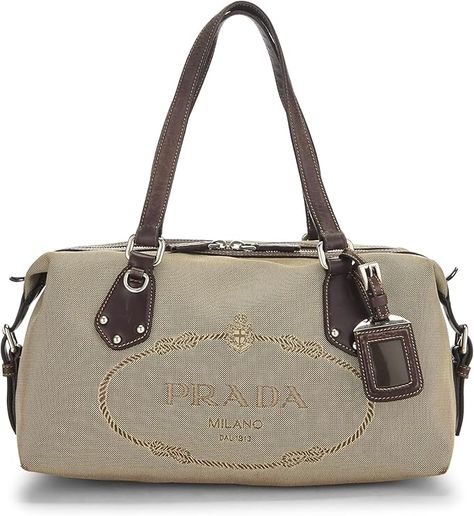 Amazon.com: Prada, Pre-Loved Brown Jacquard Canvas Logo Boston Bag, Brown : Luxury Stores High End Handbags, Bag Boutique, Brown Luxury, Luxury Bag, Lifestyle Trends, Boston Bag, Luxury Store, Designer Style, High End Fashion