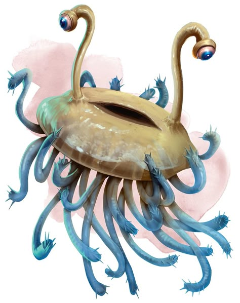 Flumph (5e Race) - D&D Wiki Flumph Art, Flumph Dnd, Aberration Dnd, Monster Character Art, Dungeons And Dragons Monsters, Character Backstory, Dnd Painting, Astral Sea, Out Of The Abyss