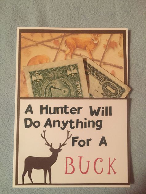 Very cute birthday card! #birthday #card #hunting #easy #cutve Diy Hunting Gifts, Hunting Birthday Card, Dad Bday Gift Ideas, Happy Birthday Hunting, Funny Boyfriend Birthday Card, Elk Pictures, Hunting Birthday, Men Cards, Man Cards