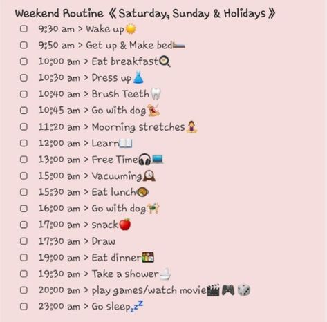 Weekend Evening Routine, Morning Routine 10 Am, Weekend Morning Routine 9am, 8:30 Am Morning Routine Weekend, 9:00 Am Morning Routine Weekend, Morning Routine Teenage Girl Weekend, Aesthetic Weekend Routine, Weekend Routine For Students, Weekend Routine For Kids