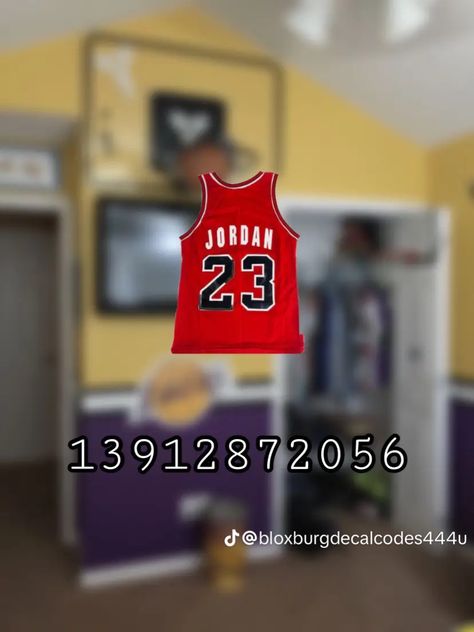 Teen Posters, Basketball Decal, Boys Room Decals, Boys Decal, Modern Decals, Bloxburg Decals Codes Aesthetic, Blocksburg Room Ideas￼, Kids Decals