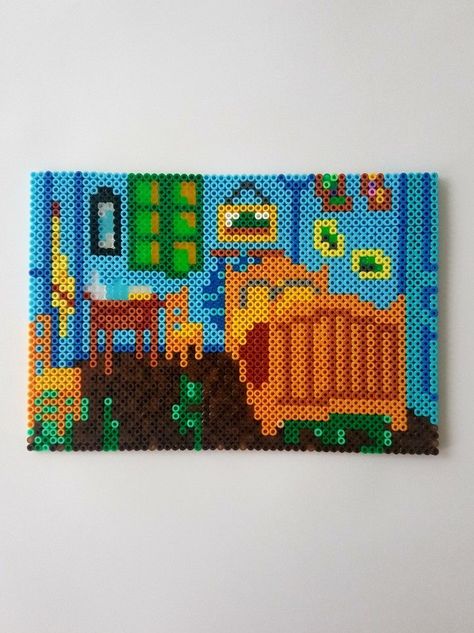 Perler Bead Van Gogh, Van Gogh Pixel Art, Hama Art, Cross Stitch Pattern Maker, Pearl Beads Pattern, Fuse Bead Patterns, Hama Beads Design, Perler Bead Templates, Diy Perler Bead Crafts