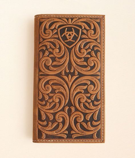 Ariat Tooled Rodeo Leather Wallet - Men's Wallet Craft, Checkbook Wallet, Wallet For Men, Men's Bags, Leather Wallet Mens, Wallet Men, Rodeo, Leather Men, No Way