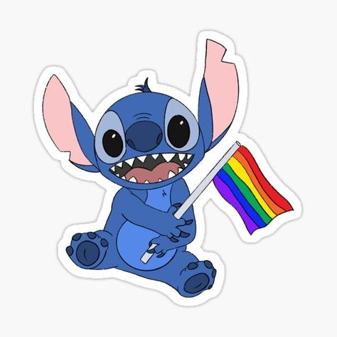 Stitch Pride Merch & Gifts for Sale | Redbubble Stitch Pride, Lilo And Stitch Experiments, Lilo And Stitch Ohana, Stitch Quote, Stitch Character, Rose Patch, Family Stickers, Stitch And Angel, Love Stitch