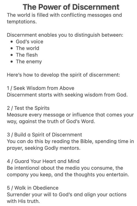 Godly Goals, Godly Affirmations, Spirit Of Discernment, Learn The Bible, Gods Guidance, Powerful Bible Verses, Christian Quotes Prayer, Bible Study Lessons, Bible Study Verses