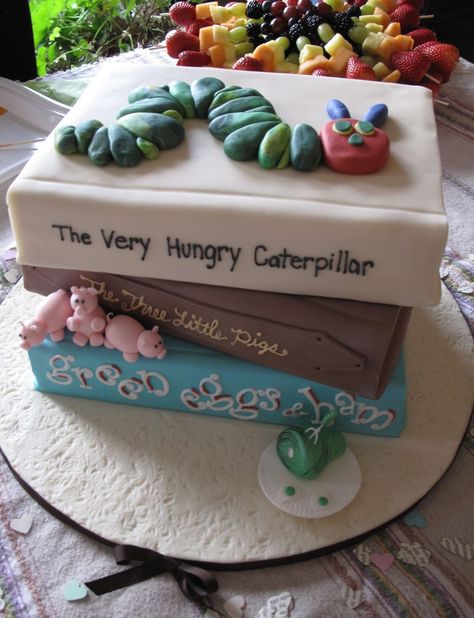 Baby Bump Cakes, Caterpillar Cake, Book Shower, Storybook Baby Shower, Book Cakes, Book Cake, The Very Hungry Caterpillar, Very Hungry Caterpillar, Very Hungry