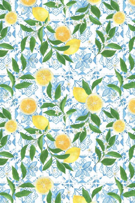 Lemons Wallpaper Iphone, Italian Pattern Wallpaper, Mediterranean Background Wallpaper, Italian Tile Wallpaper, Italian Summer Background, Italy Inspired Wallpaper, Amalfi Coast Aesthetic Wallpaper, Italian Iphone Wallpaper, Mediterranean Wallpaper Iphone