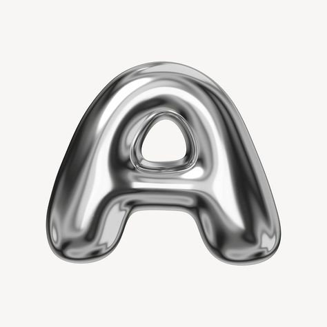 C alphabet, 3D chrome metallic | Free Photo - rawpixel Chrome Letters, Silver Letter Balloons, A Alphabet, H Alphabet, Alphabet 3d, Bubble Letter Fonts, Font Bubble, 3d Chrome, Chrome Design