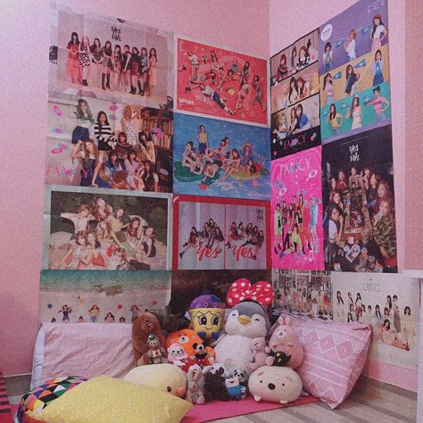 once room x twice Twice Bedroom Kpop, Kpop Room Aesthetic, Pastel Interior Design, Army Room Decor, Kpop Room, Pastel Room, Pinterest Room Decor, Cute Room Ideas, Kawaii Room