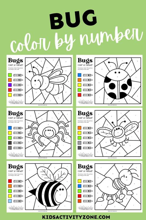 Do your kids love bugs? Print off these free Bug Color By Number sheets! There are twelve color by number sheets, each with a different bug on them. These Color by Number sheets are free and easy to download.