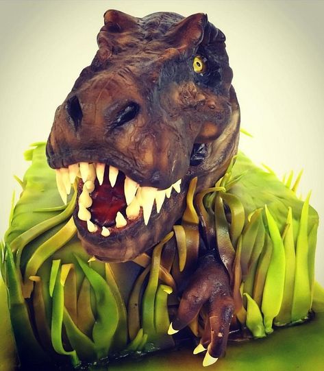 T-Rex cake by Olga Danilova Trex Cake, Dino Birthday Cake, Dinosaur Cakes, T Rex Cake, Lime Curd, Dino Cake, Cold Cake, Dinosaur Birthday Cakes, Shark Cake