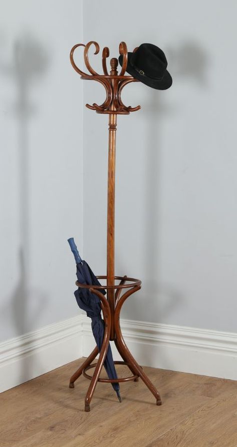 EDWARDIAN BENTWOOD COAT HAT STICK UMBRELLA HALLSTAND HAT STAND CIRCA 1910 Diy Hat Stand, Antique Coat Rack, Vintage Umbrella Stand, Hat And Coat Stand, Vintage Coat Rack, Modern Coat Rack, Carved Wood Wall Art, Hat Stand, Vintage Umbrella