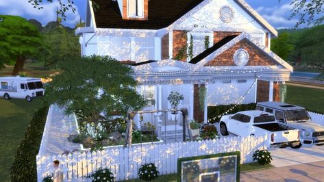 Small Houses Sims 4, Sims 4 Custom Lots, Sims 4 Urban House, Sims 4 Realistic House, Backyard Sitting Area, Sims4 Lots, Sims 4 Family House, Sims4 House, The Sims 4 Lots