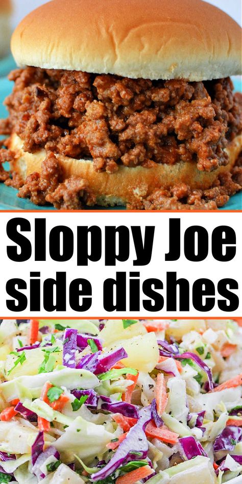 Sloppy Joe Side Dishes elevate your Sloppy Joe meal with these tasty sides! From classic coleslaw and crispy french fries to healthier options like a fresh garden salad or roasted vegetables, these sides add variety and flavor to your Sloppy Joe feast. Whether you're serving up this beloved comfort food for a crowd or a quick family dinner, these side dishes are the perfect accompaniment to complete your meal. Dig in! Sides To Go With Sloppy Joes, Sides For Sloppy Joes Meals, What To Serve With Sloppy Joes, Sloppy Joes Sides, Sloppy Joe Side Dishes, Sides For Sloppy Joes, Sloppy Joe Meal, Sloppy Joe Sides, Sandwiches For Dinner