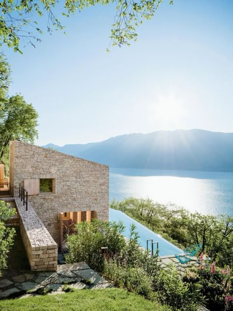 Gardasee J Rustic Renovations, Stone Building, Casa Country, Lake Garda, Eco House, Stone Houses, Stone House, Summer House, Breathtaking Views