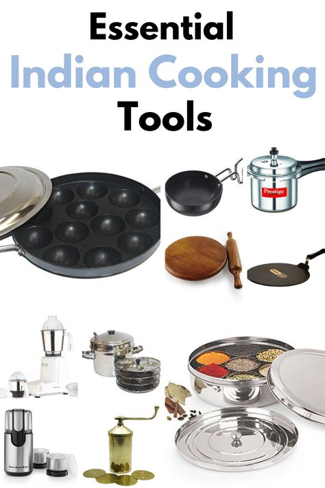 Indian Kitchen Essentials, Kitchen Items List, Cooking Equipment Kitchen Tools, Indian Kitchen Utensils, Kitchen Equipment List, South Indian Kitchen, Cooking Baked Potatoes, Kitchen Essentials List, Minimal Kitchen