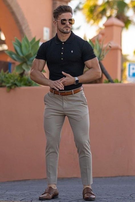 Summer Business Casual Outfits, Mens Smart Casual Outfits, Polo Shirt Outfits, Smart Casual Menswear, Mens Business Casual Outfits, Mens Casual Outfits Summer, Men Fashion Casual Shirts, Stylish Men Casual, Mens Casual Dress Outfits