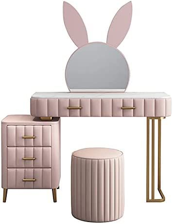 Amazon.com: CAYJ Large Capacity Makeup Table, Makeup Mirror, Table and Stool Set, Dressing and Writing Table, Pink European Style Dressing Table : Home & Kitchen Storage For Makeup, Dressing Table Modern, Modern Dressing Table, Girls Dressing Table, Dresser Modern, Kids Study Table, Table Vanity, Vanity Benches, Dressing Table Design