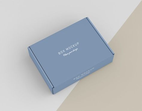 Packaging Design Inspiration Boxes, Blue Packaging Design, Blue Box Packaging, Mockup Packaging Box, Blue Packaging, Packaging Box Design, Brand Board Design, Custom Mailer Boxes, Ecommerce Packaging