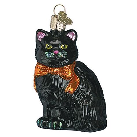 Old World Christmas Halloween Kitty Glass Blown Ornament >>> Check out this great product. (This is an affiliate link) #Ornaments Halloween Kitty, Princess Kitty, Old World Christmas Ornaments, Cat Christmas Ornaments, Halloween Tree, Orange Scarf, Meowy Christmas, A Black Cat, Halloween Trees