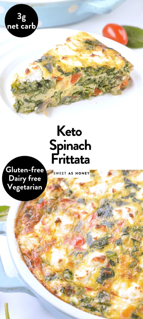 Keto Frittata Recipes, Keto Frittata, Atkins Breakfast, Spinach Mushroom Frittata, Spinach Frittata Recipes, Keto Bakery, Monday Meals, Recipe With Spinach, Mushroom Frittata