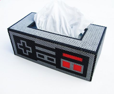 Perler Beads Ideas, Geek House, Kleenex Box, Geek Crafts, Motifs Perler, Plastic Canvas Tissue Boxes, Diy Perler Beads, Plastic Canvas Crafts, Canvas Projects