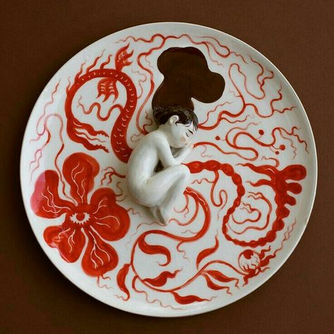 Watercolor Ceramics, Ceramic Illustration, Mini Illustration, Mini Sculptures, Mini Pottery, Pottery Artist, Fairy Bedroom, Clay Inspo, Pregnancy Art