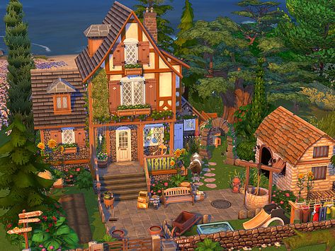 Ts4 Builds, Sims Lots, Sims 4 Cottage, Cozy Homes, Sims Houses, Bedroom Drawing, Sims Builds, Sims 4 Bedroom, Sims 4 House Building