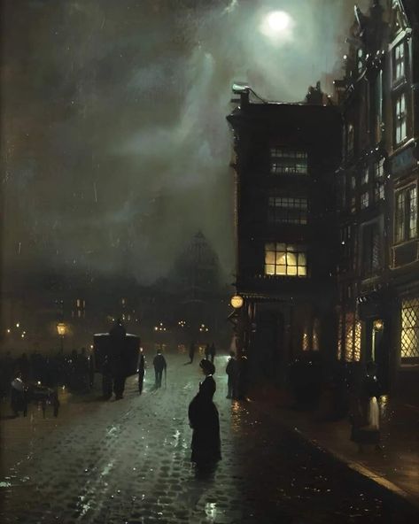 Victorian Doctor, Victorian Street, Dark Gothic Art, London Painting, Victorian Paintings, Victorian Aesthetic, London Poster, Victorian London, London Aesthetic