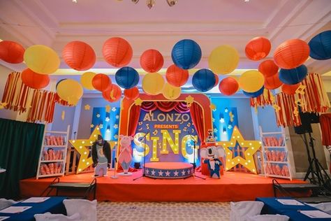 Alonzo’s Sing Themed Party – 1st Birthday | Party Doll Manila Sing Party Decorations, Sing Themed Birthday Party Decorations, Sing 2 Party Decorations, Sing 2 Birthday Party Decorations, Sing 2 Party Ideas, Sing 2 Birthday Party Ideas, Sing Party Ideas, Sing Movie Party Ideas, Sing Themed Birthday Party