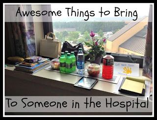 Huge list of helpful things to bring to someone in the hospital.  Great for gift bags, new moms, or someone who is sick. Hospital Care Packages, Hospital Gift Baskets, Hospital Care Package, Someone In The Hospital, Blessing Bag, Get Well Baskets, Care Basket, Blessing Bags, Hospital Gifts