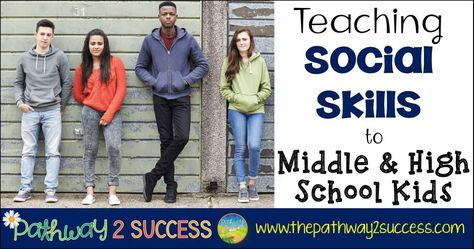 Teaching Social Skills to Middle and High School Kids blog Social Cognition, Social Skills Lessons, Educational Quotes, High School Counseling, Middle School Counseling, School Counseling Lessons, Social Skills Groups, Celebrate Recovery, Adolescent Health