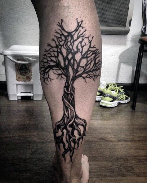 100 Tree Of Life Tattoo Designs For Men - Manly Ink Ideas Tree Leg Tattoo, Maori Tattoo Frau, Yggdrasil Tattoo, Tree Tattoo Men, Tattoo Tree, Super Tattoo, Family Tree Tattoo, Petit Tattoo, Tree Tattoo Designs